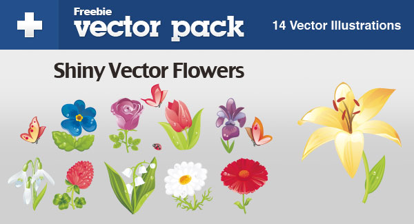 free vector Beautiful flowers vector